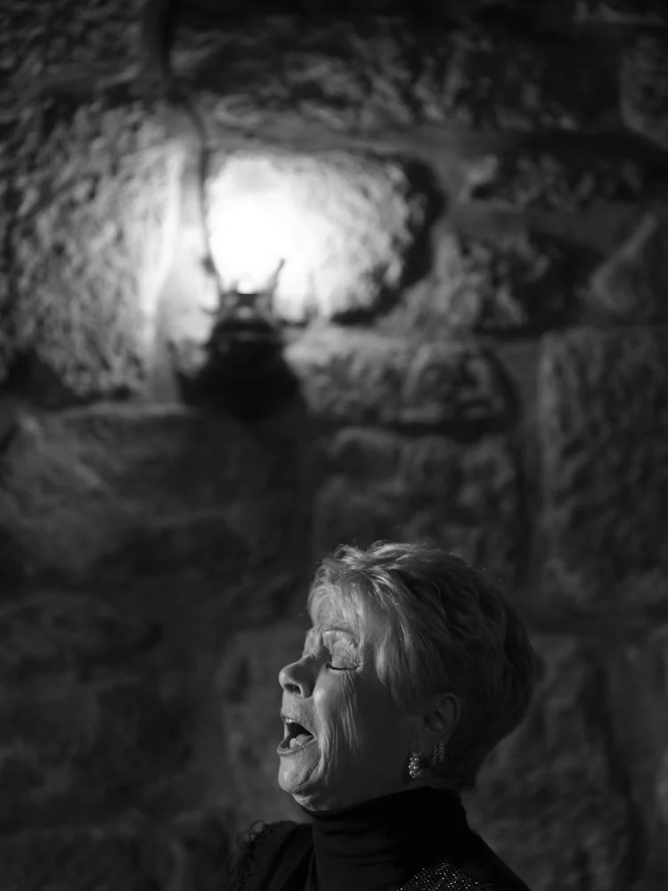 Fadista a cantar num espetáculo de fado no Porto